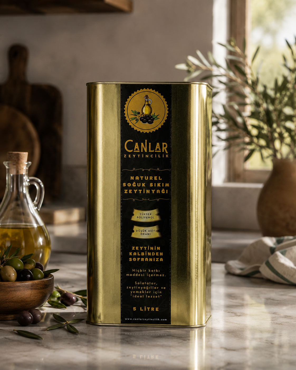 5 Litre Filtresiz Soğuk Sıkım Zeytinyağı