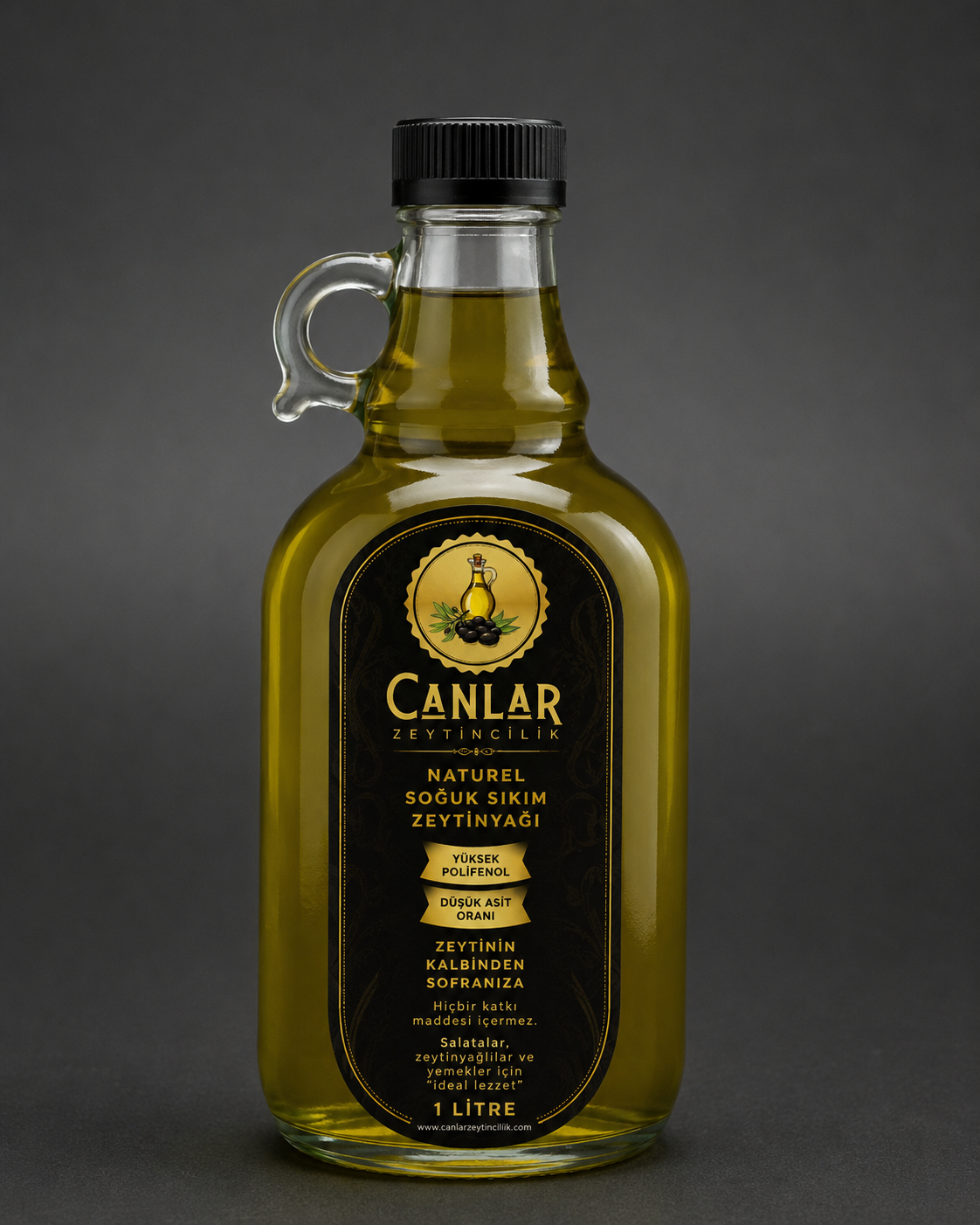 1 Litre Filtresiz Soğuk Sıkım Zeytinyağı - Galon Şişe